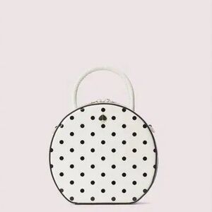 kate spade andi cabana dot printed smooth leather canteen bag parchment NWT RARE